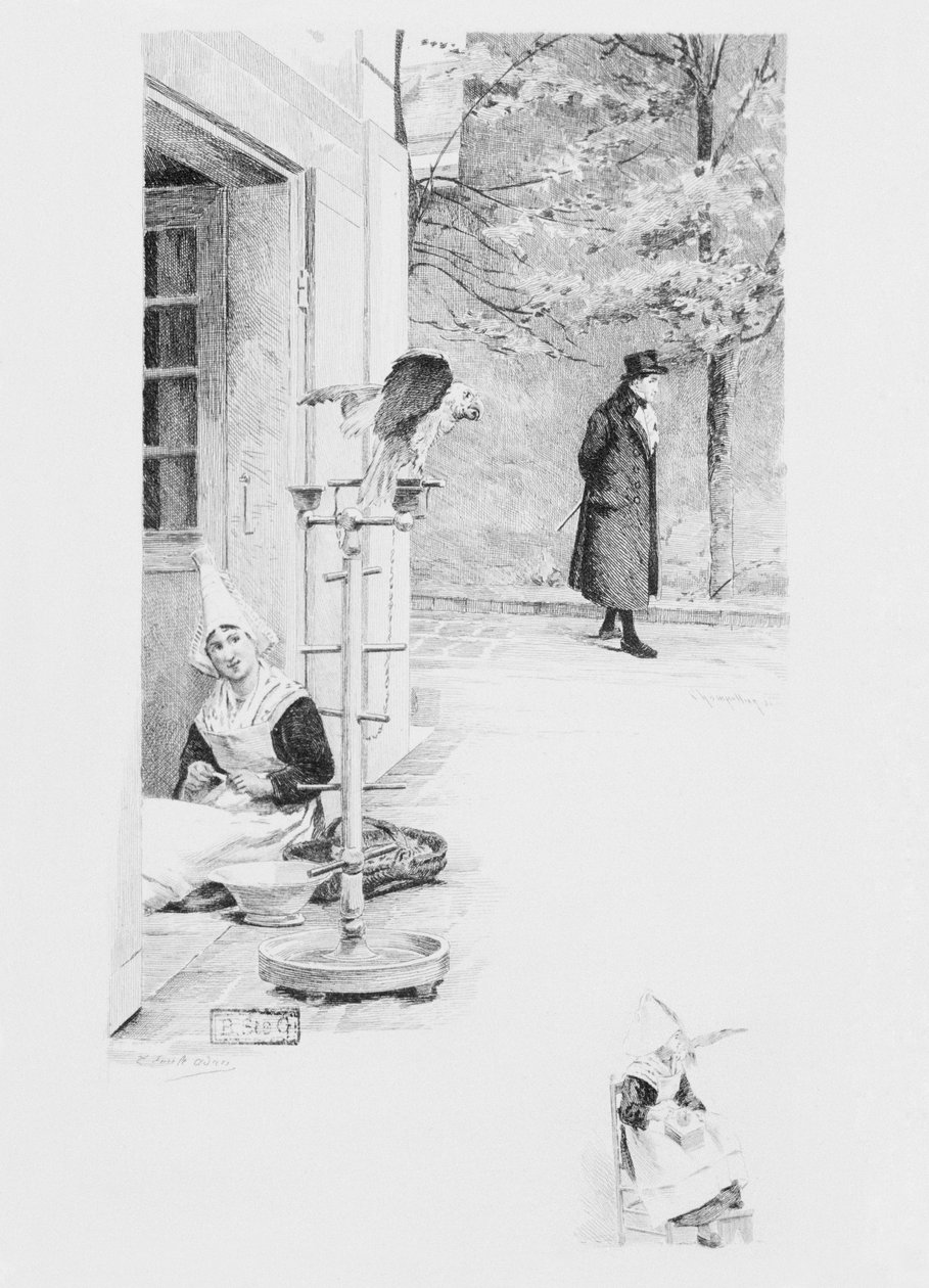Hizmetçi Felicite ve papağan Loulou, Gustave Flaubert (1821-80) tarafından 1894