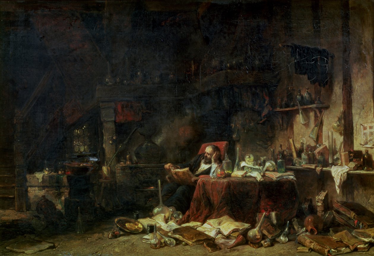 Bir Simyacının Çalışmasının İçi by Eugene Isabey