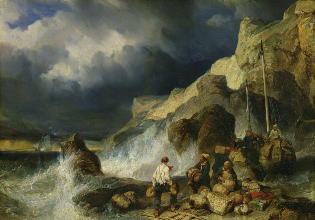 Kaçakçıların Saldırısı, 1837 dolayları by Eugene Isabey