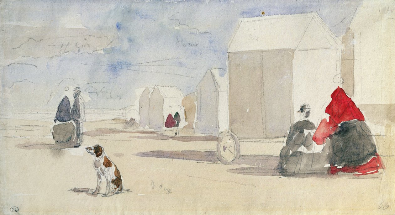 Banyo Makinelerinin Yanında, 1866 by Eugene Louis Boudin