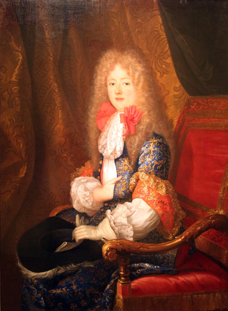 Pfalz Elisabeth Charlotte, Orléans Düşesi, av elbisesi içinde by Louis Ferdinand Elle the Younger
