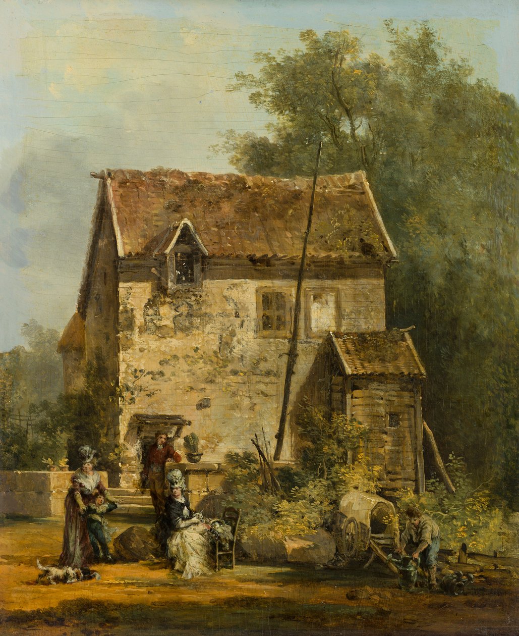 Bir bahçede zarif şirket by Louis Gabriel Moreau
