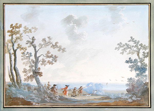 Manzaradaki Avcılar: Bir Set Kolye, 1784 (çifti için bkz. 309376) by Louis Gabriel Moreau