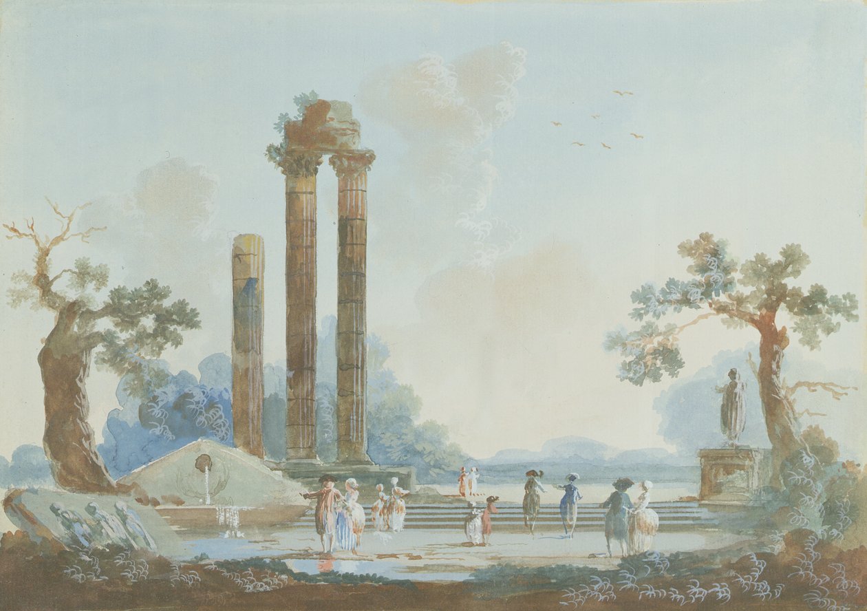 Alacakaranlıkta Parkta Gezinti: Bir Set Kolye, 1784 (çifti için bkz. 309377) by Louis Gabriel Moreau