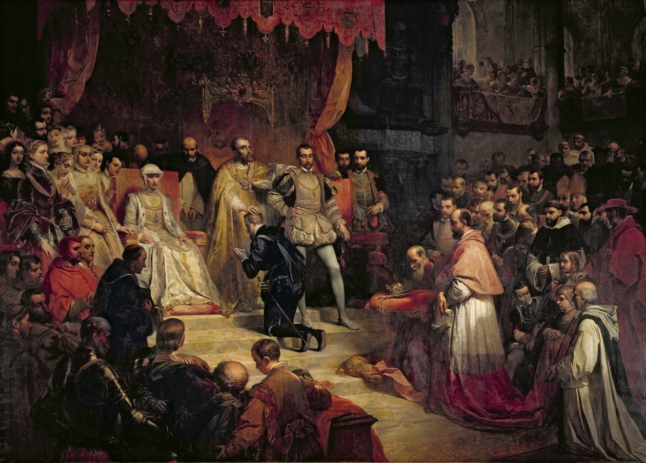 The Abdication of Charles V (1500-58) 1841  by Louis Gallait