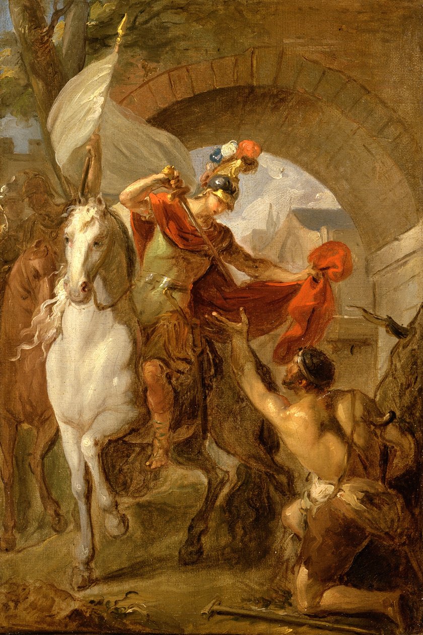 Aziz Martin Bir Dilenciyle Paltosunu Paylaşırken, C.1737 by Louis Galloche