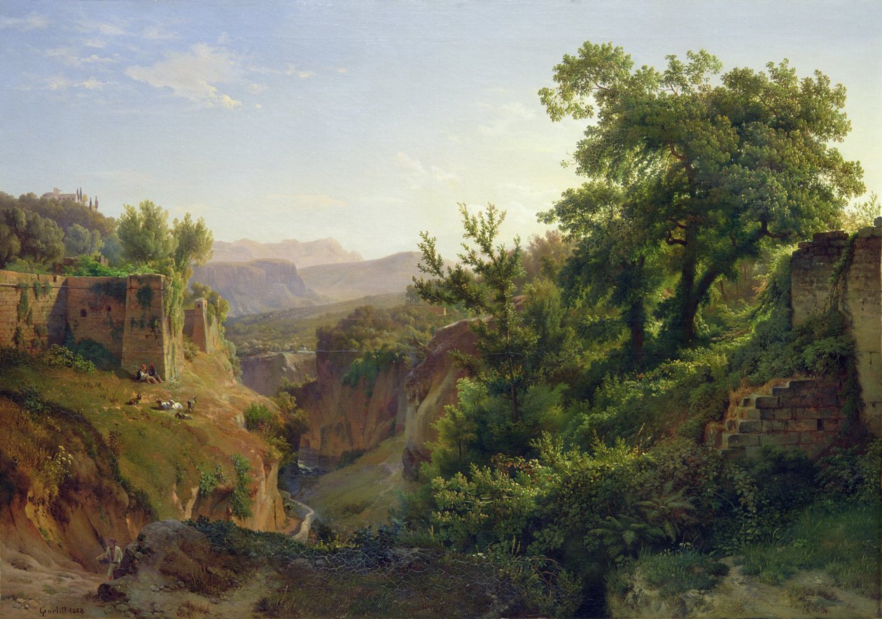 Sorrento yakınlarında bir vadi, 1854 by Louis Gurlitt