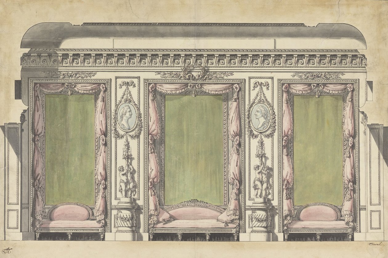 Antre veya Salon için Duvar Yüksekliği by Louis Gustave Taraval