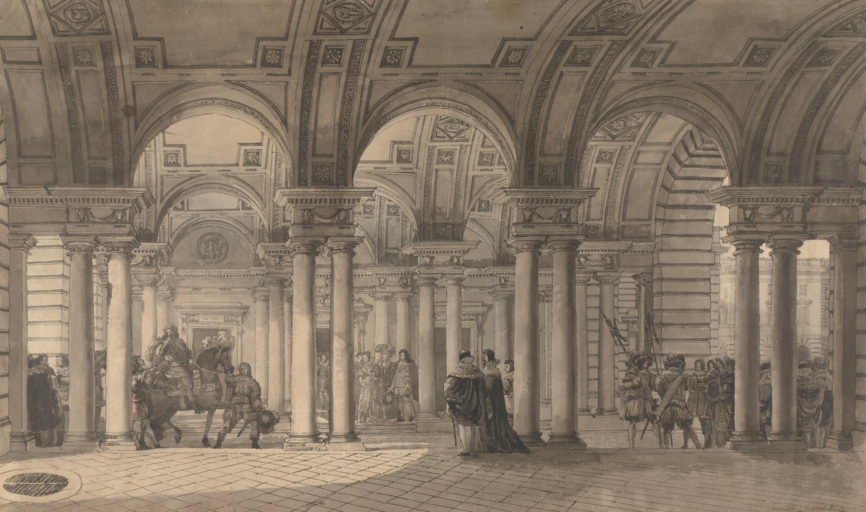 Somerset House, Strand Vestibule by Louis Jean Desprez