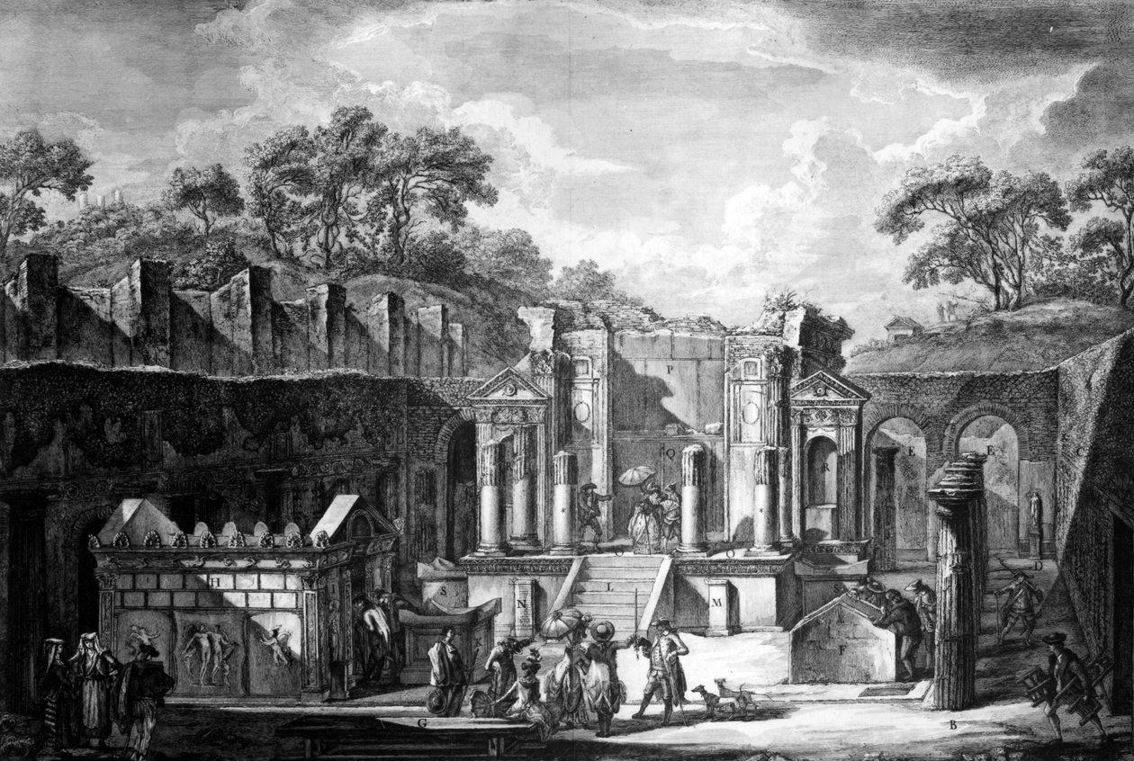 Francesco Piranesi tarafından oyulmuş Isis Tapınağı, Pompeii, 1788 by Louis Jean Desprez