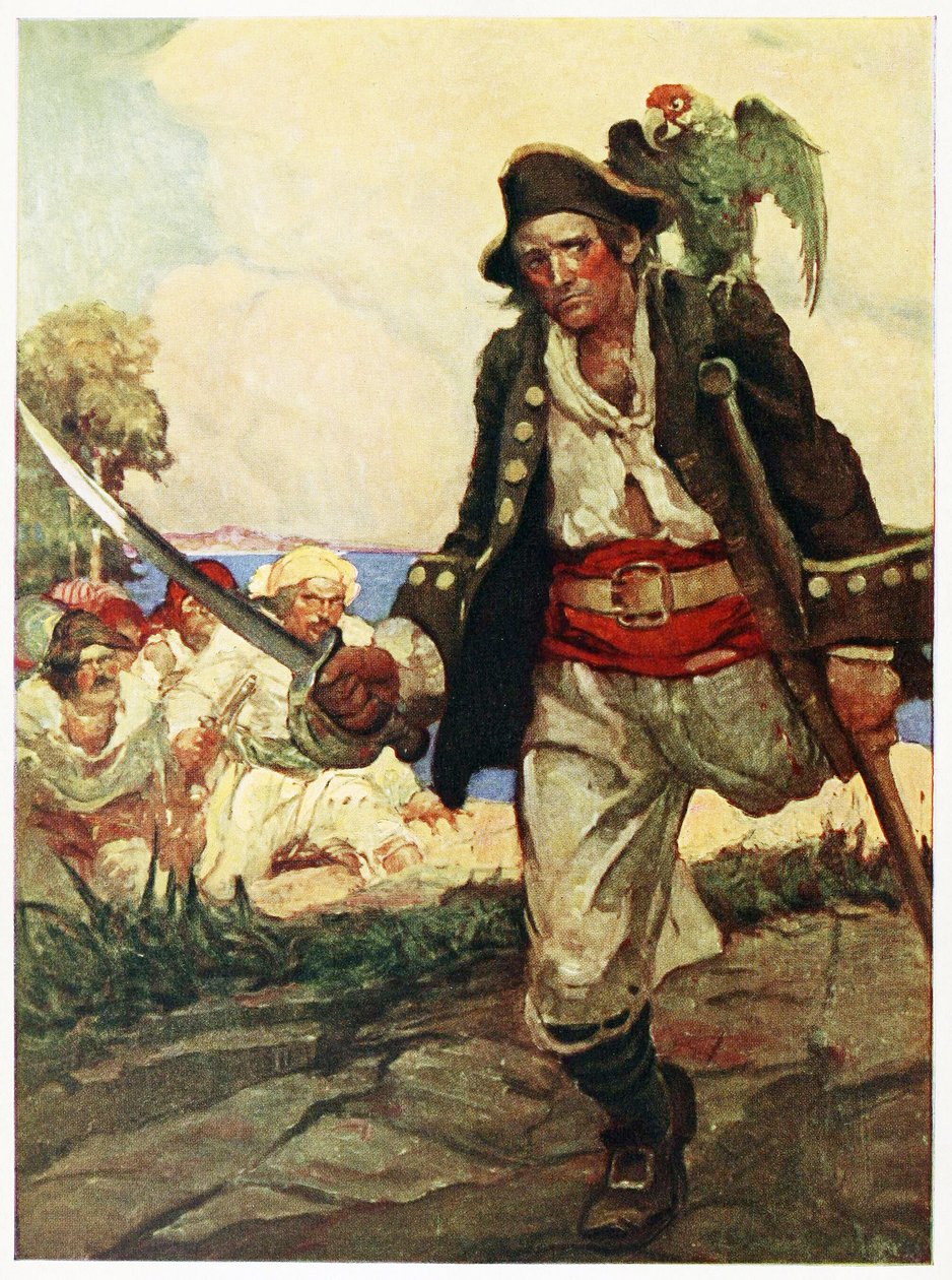 Treasure Island barından ön kapak. 1915 (renkli litografi) by Louis John Rhead