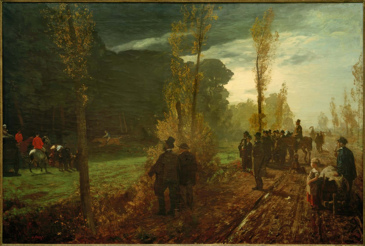 L. Kolitz, Ren Nehri üzerinde Benrath yakınlarında at yarışı by Louis Kolitz