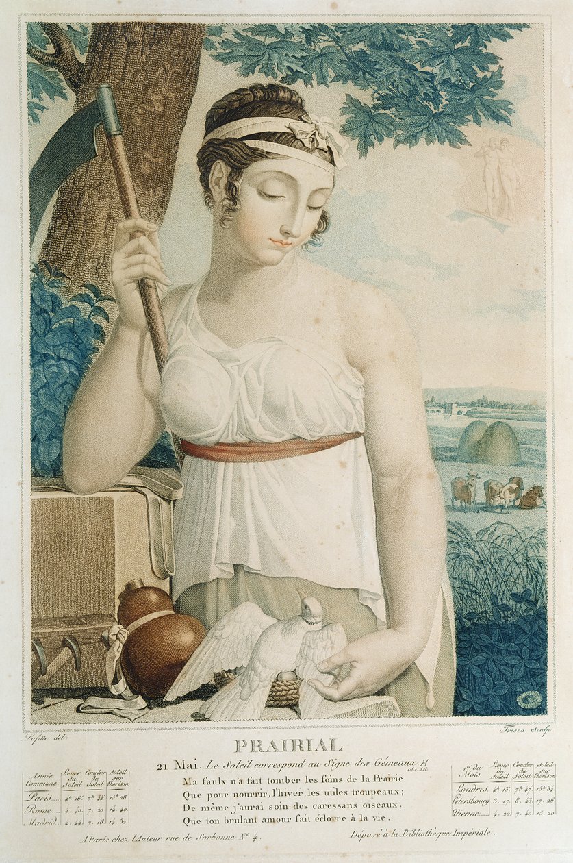 Prairial (Mayıs Haziran), Cumhuriyet Takviminin dokuzuncu ayı, Tresca tarafından kazınmış, c.1794 by Louis Lafitte