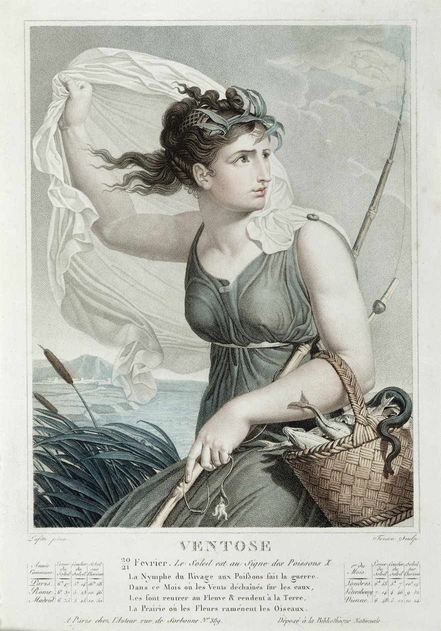 Ventose (Şubat Mart), Cumhuriyet Takviminin altıncı ayı, Tresca tarafından oyulmuş, c.1794 by Louis Lafitte