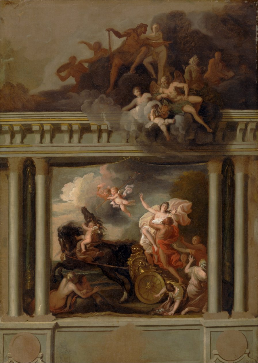 Proserpine Tecavüz, Londra Devonshire House merdivenleri için tasarım by Louis Laguerre