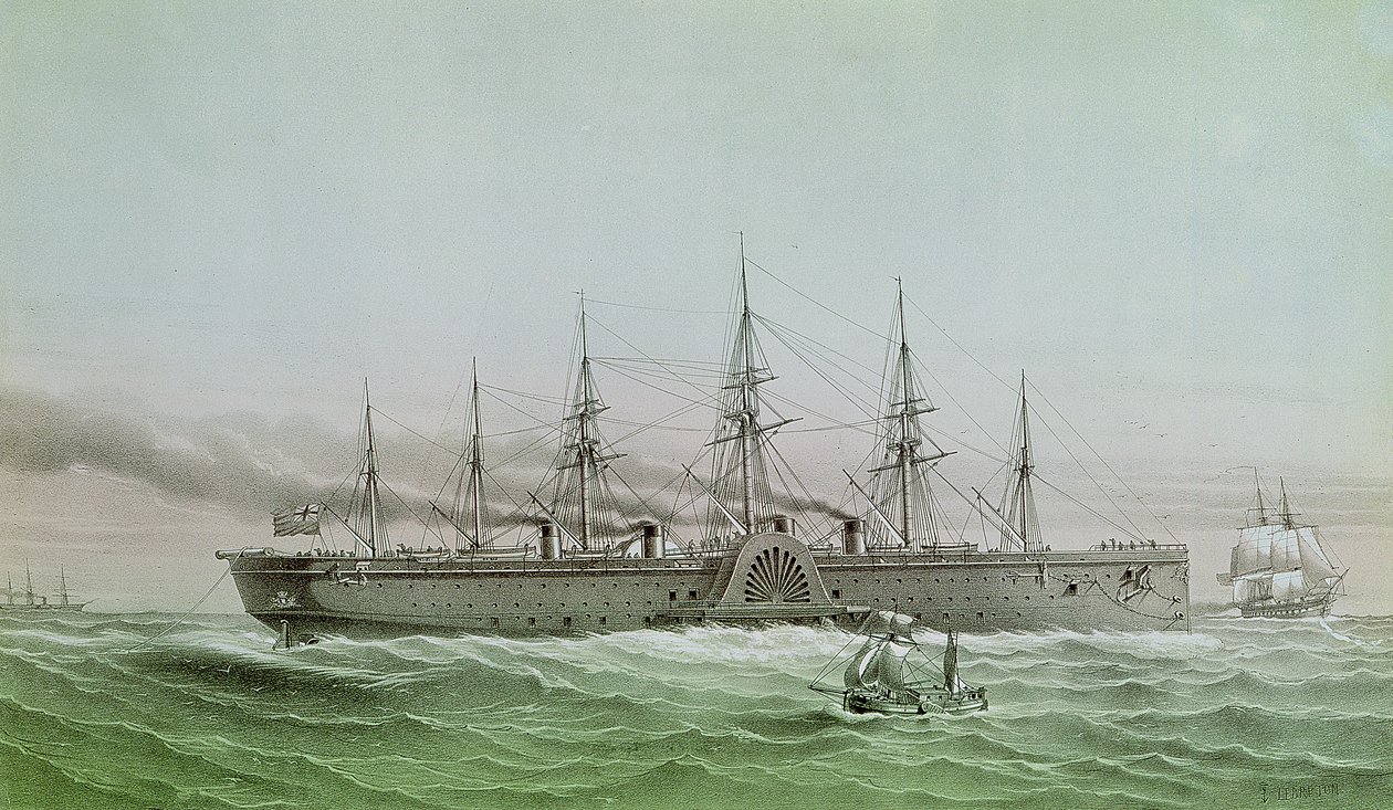 Avrupa ve Amerika Arasında Büyük Doğu Döşeme Elektrik Kablosu, 1858 by Louis Le Breton