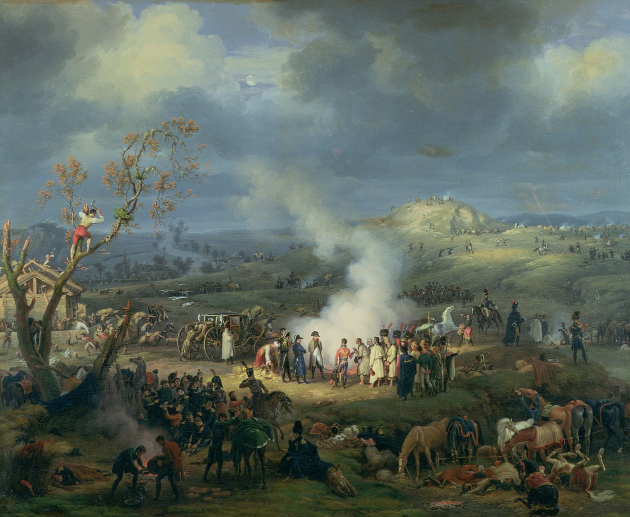 Napoleon (1769-1821) Visiting a Bivouac on the Eve of the Battle of Austerlitz, 1st December 1805, 1808  by Louis Lejeune