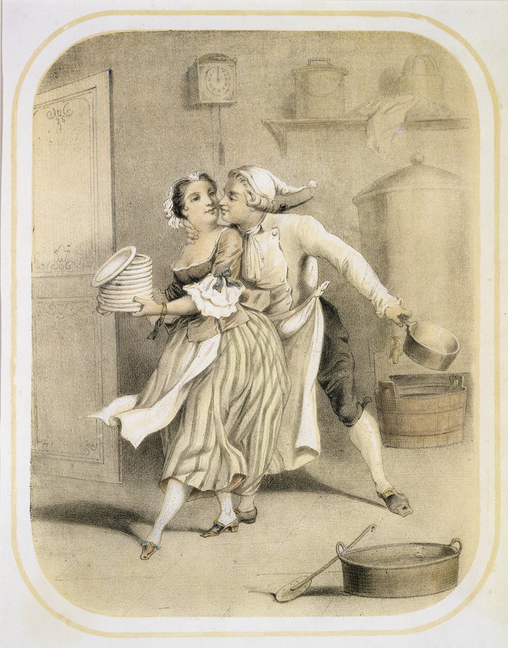 Mutfakta Şehvet, Yedi Ölümcül Günahı tasvir eden bir dizi baskıdan, 1850 dolayları by Louis Leopold Boilly