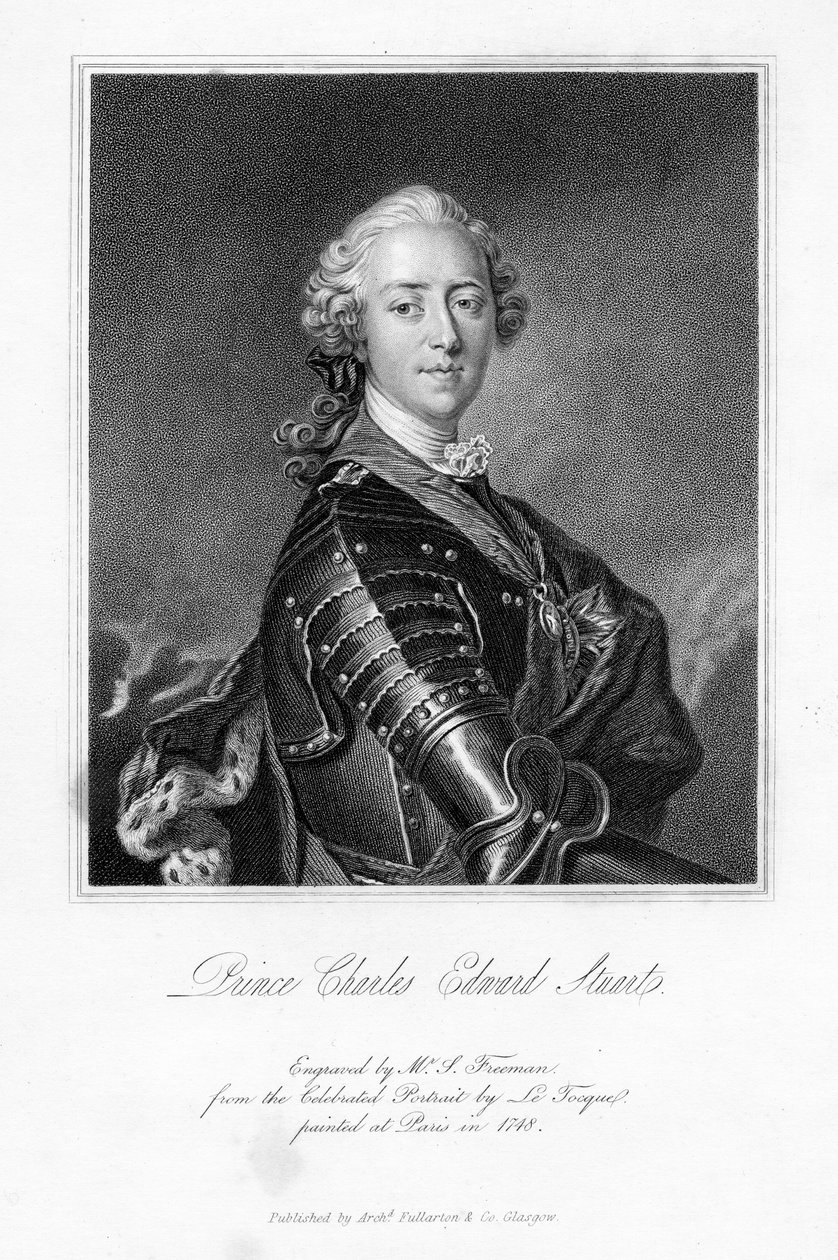Prens Charles Edward Stuart, S. Freeman tarafından yapılan baskı, 1849 dolayları by Louis Tocqué