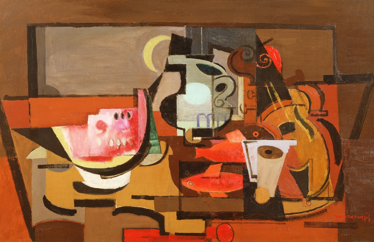 Bir dilim karpuz ile natürmort, c.1929 by Louis Marcoussis