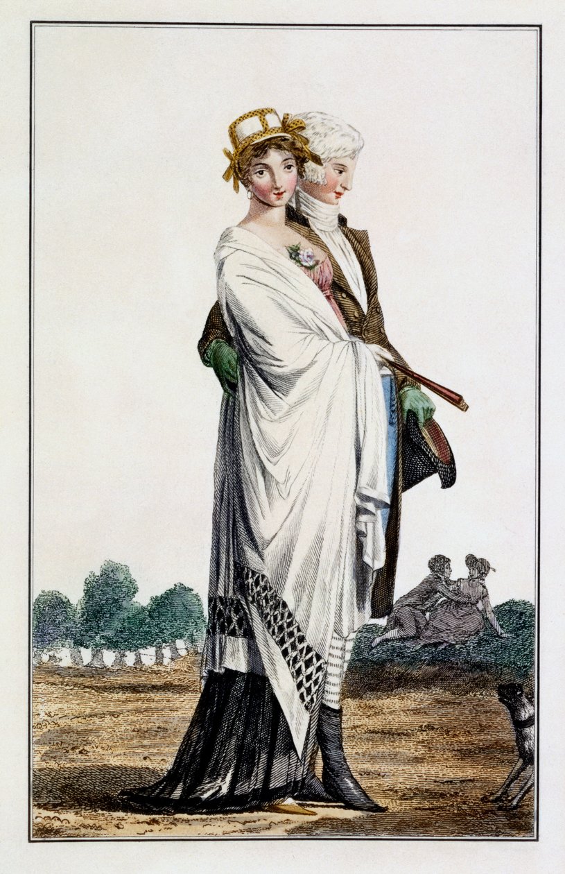 Bayanlar ikindi yürüyüş elbisesi, 1789 by Louis Marie Lante