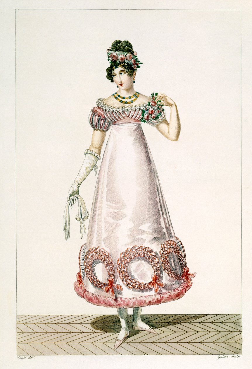 Georges Jacques Gatin (1773-1831), 1780 tarafından oyulmuş bayanlar balo elbisesi by Louis Marie Lante