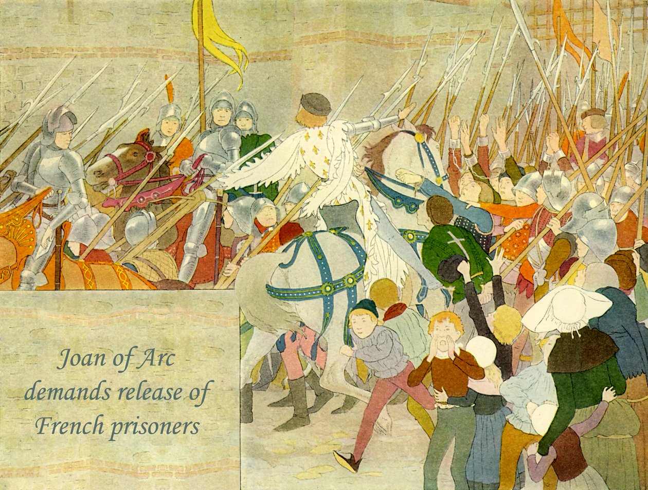 Joan of Arc demands release of French prisoners by Louis Maurice Boutet de Monvel