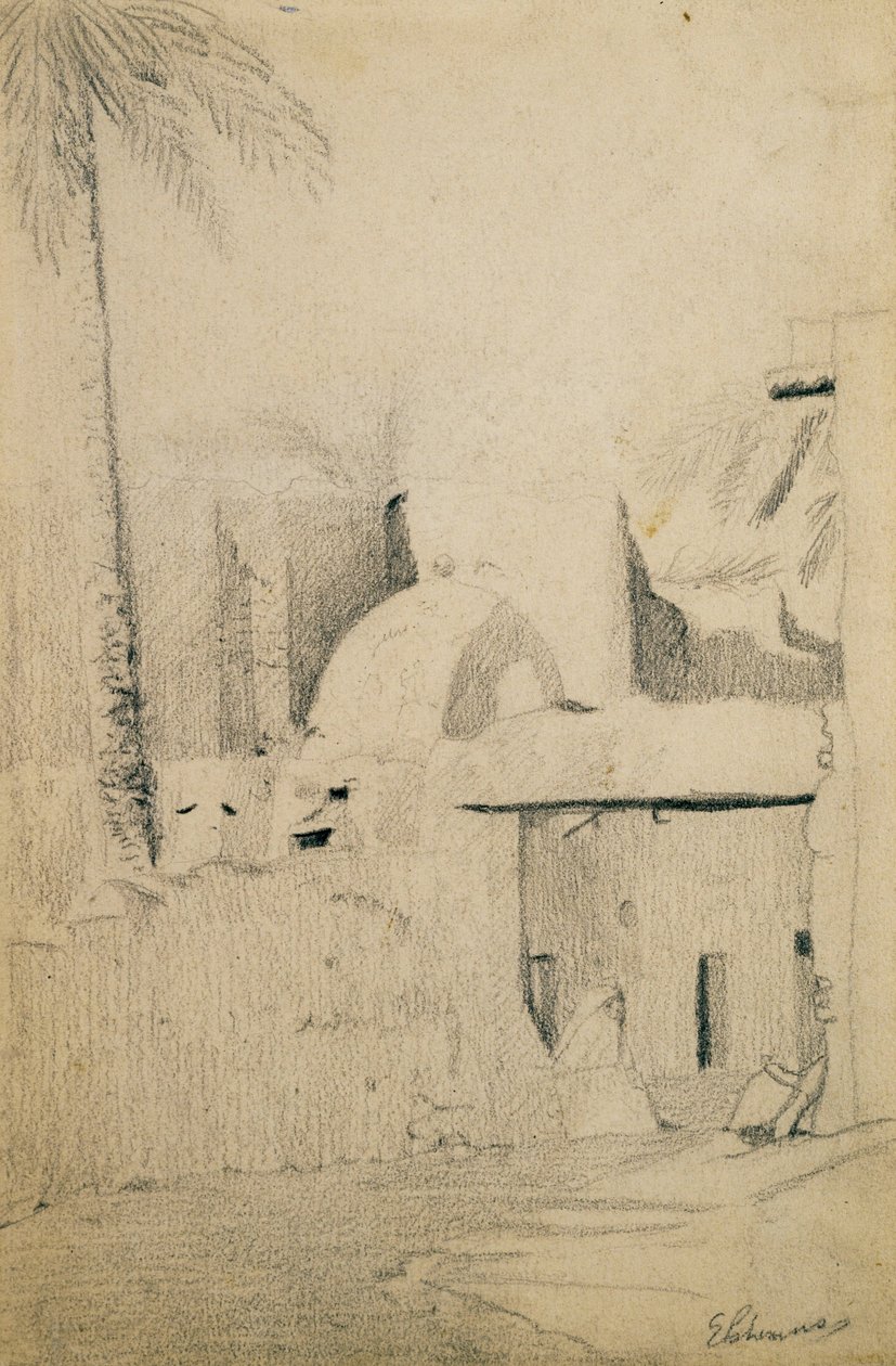 Biskra yakınlarındaki Köyde Sokak by Louis Michel Eilshemius