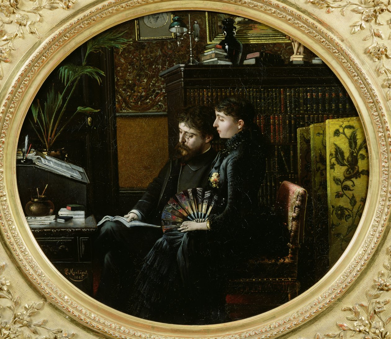 Alphonse Daudet (1840-97) ve Karısı Çalışmalarında, 1883 by Louis Montegut
