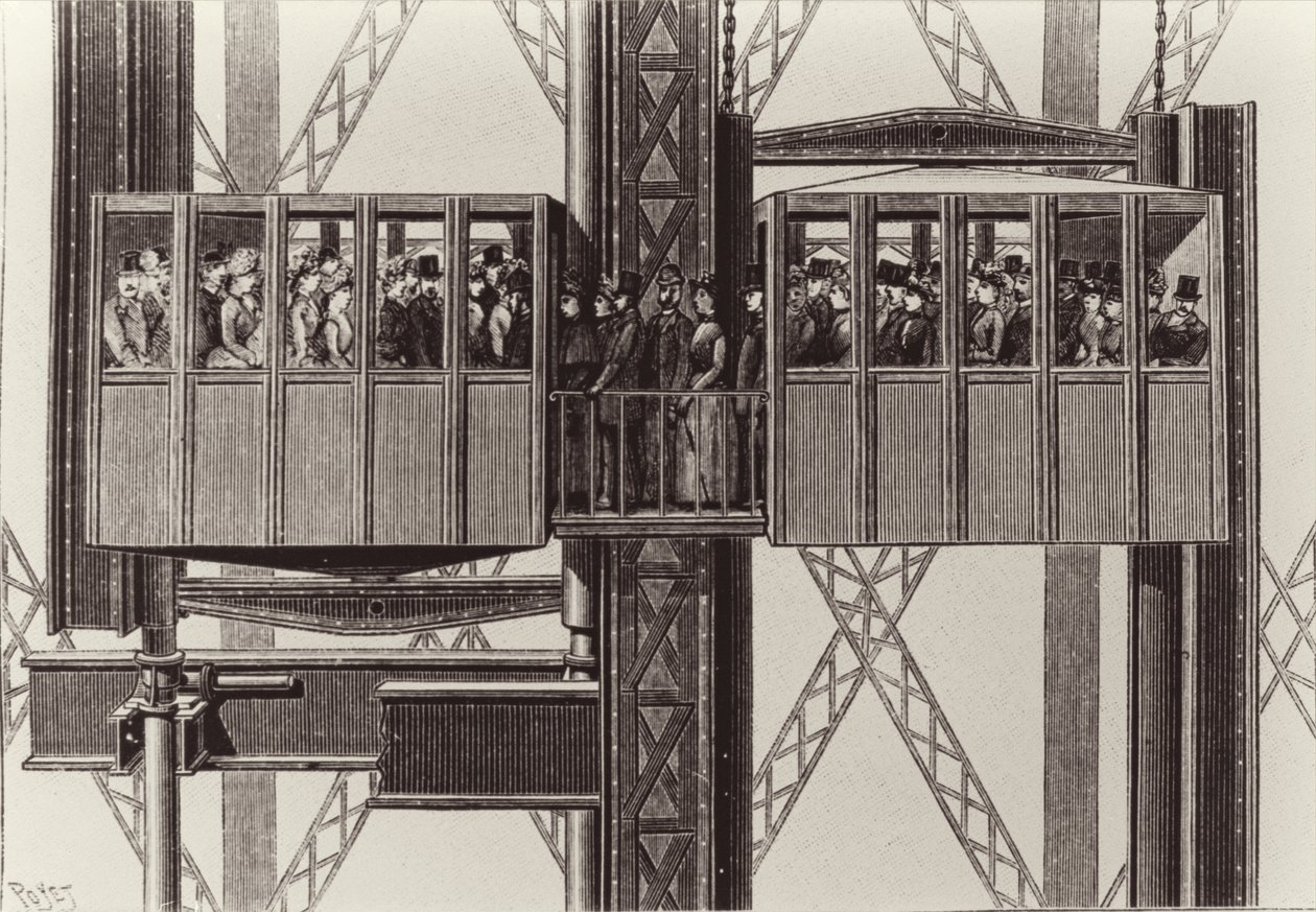 Asansör tasarımı, Gustave Eiffel by Louis Poyet