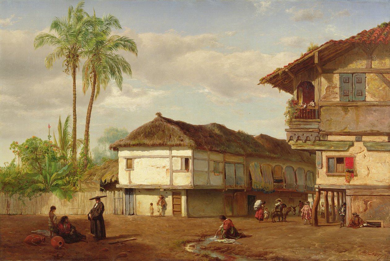 Guayaquil Sokak Görünümü, Ekvador, 1859 by Louis Rémy Mignot