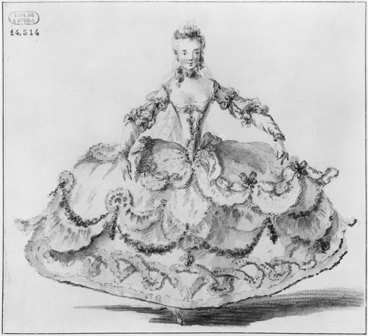 Miss Marie Salle (kağıt üzerinde kalem ve wc) by Louis Rene Boquet