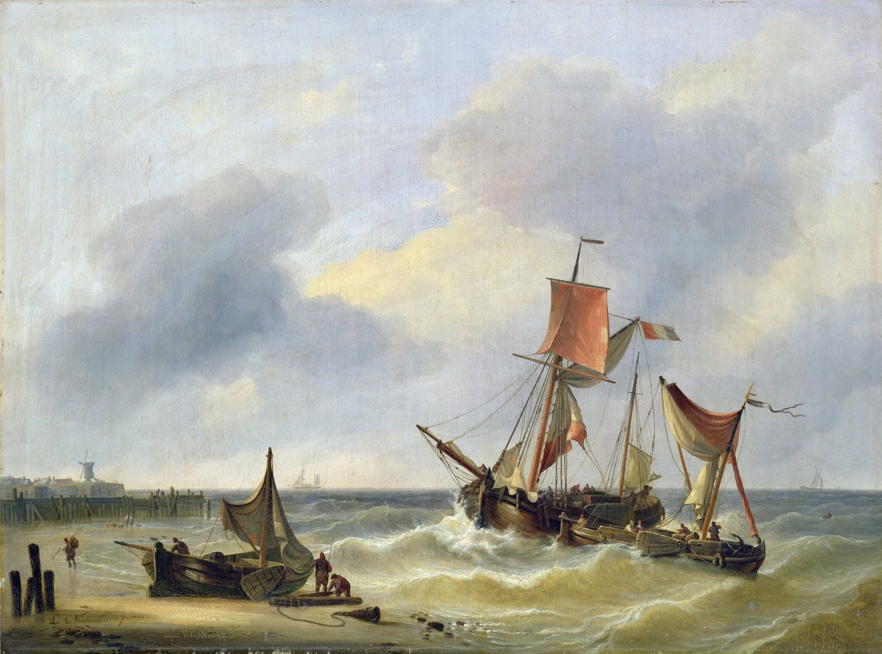 Sahil Manzarası, 1833 by Louis Verboeckhoven
