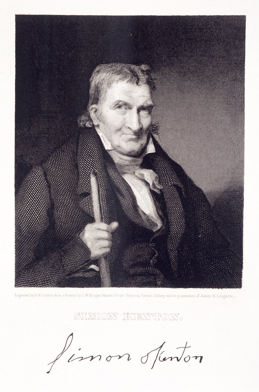 Simon Kenton (1755-1836), Richard W. Dodson (1812-67) tarafından oyulmuş by Louis W. Morgan