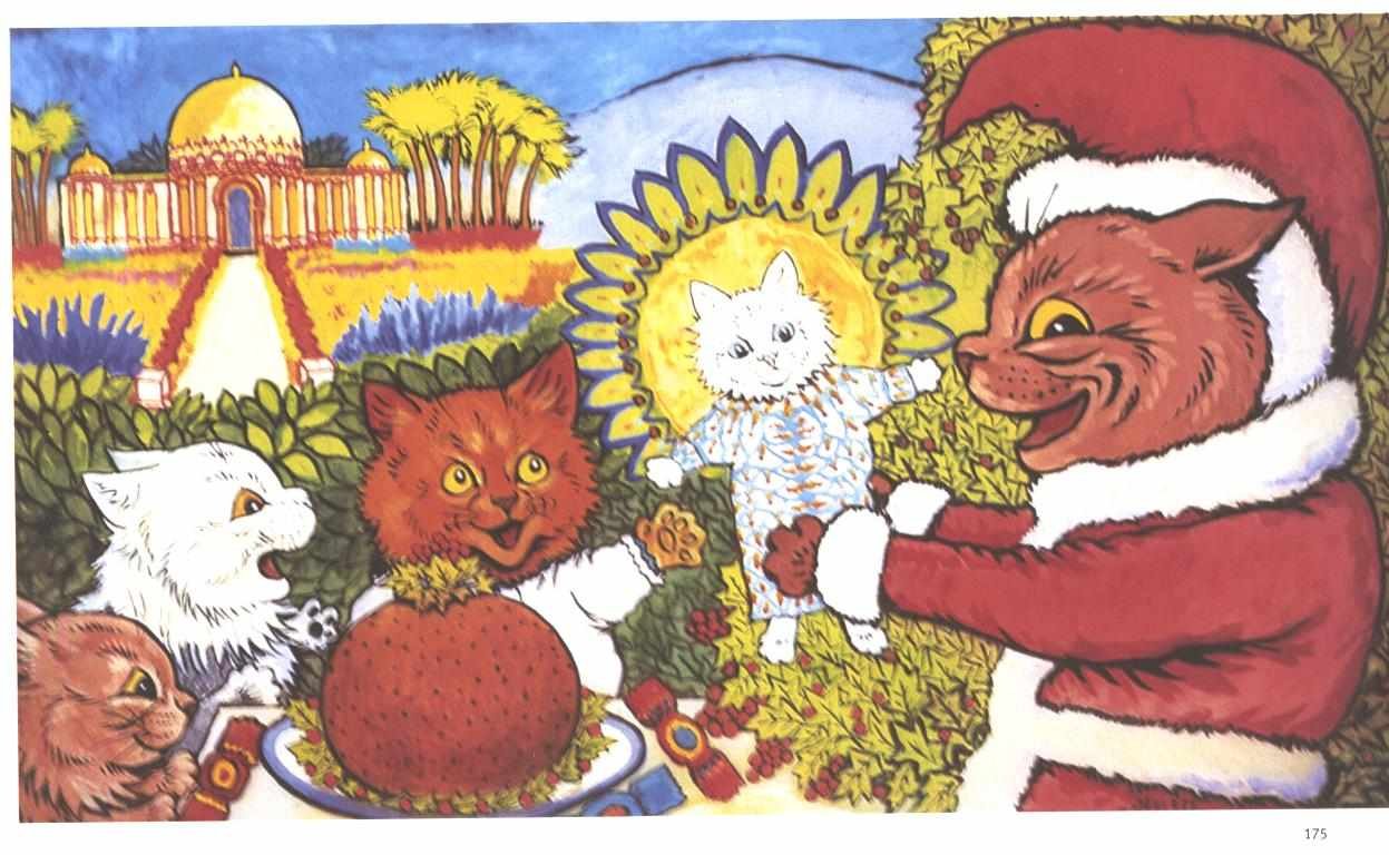 Katzenweihnacht Deutsch: Kediler Noel by Louis Wain