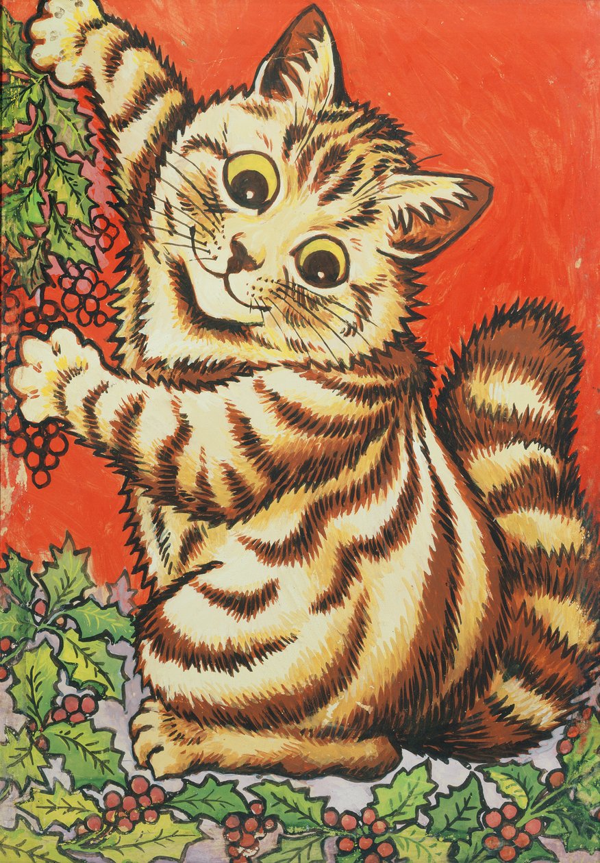 Christmas Cat  by Louis Wain