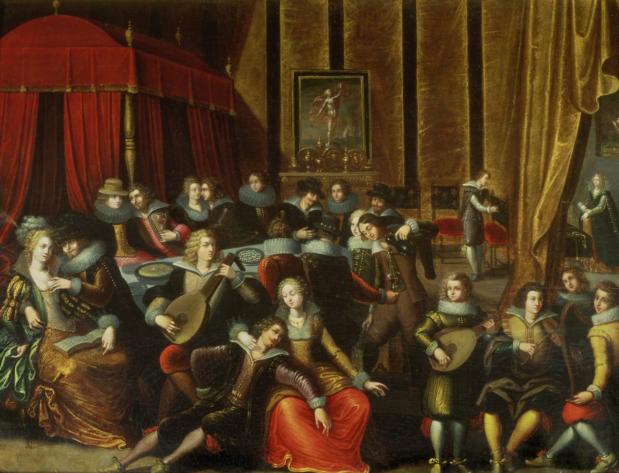 Şatodaki Galante Sahnesi (panel) by Louis de Caullery