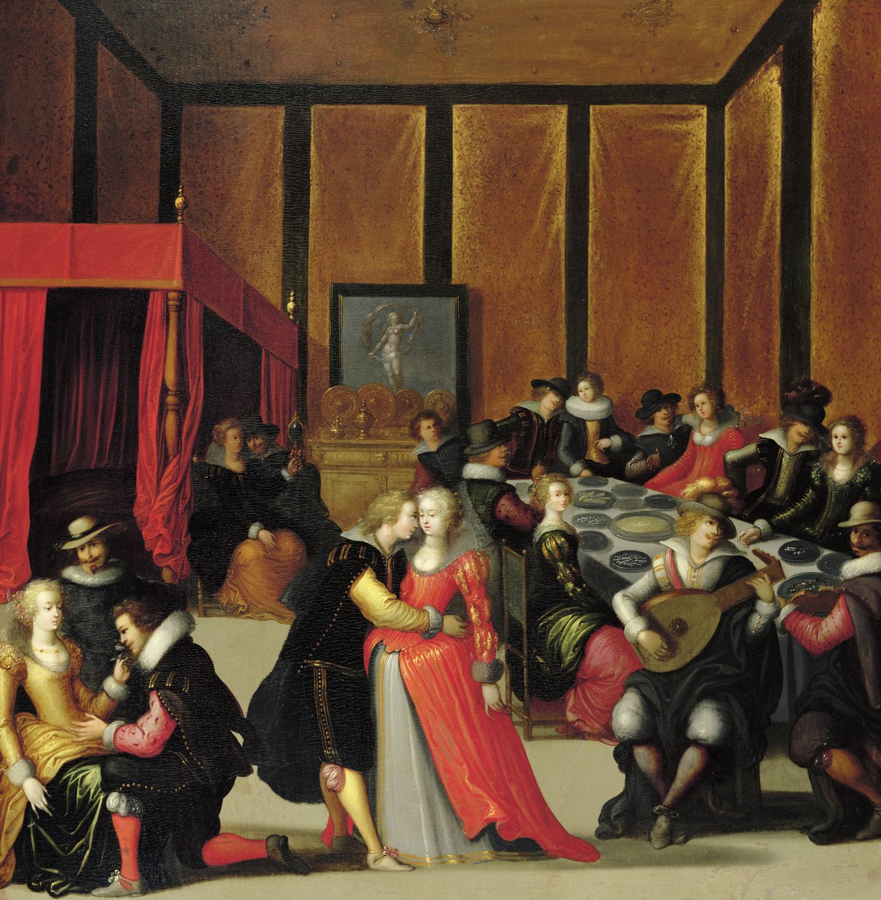 Sahne Galante veya Beş Duyu by Louis de Caullery
