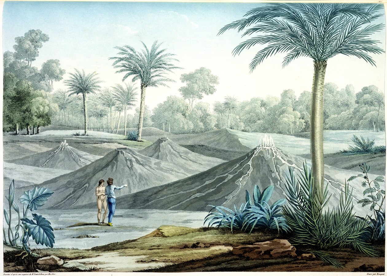 Buket tarafından oyulmuş Alexander de Humboldt (1769-1859) ve Aime Bonpland (1773-1858) tarafından 