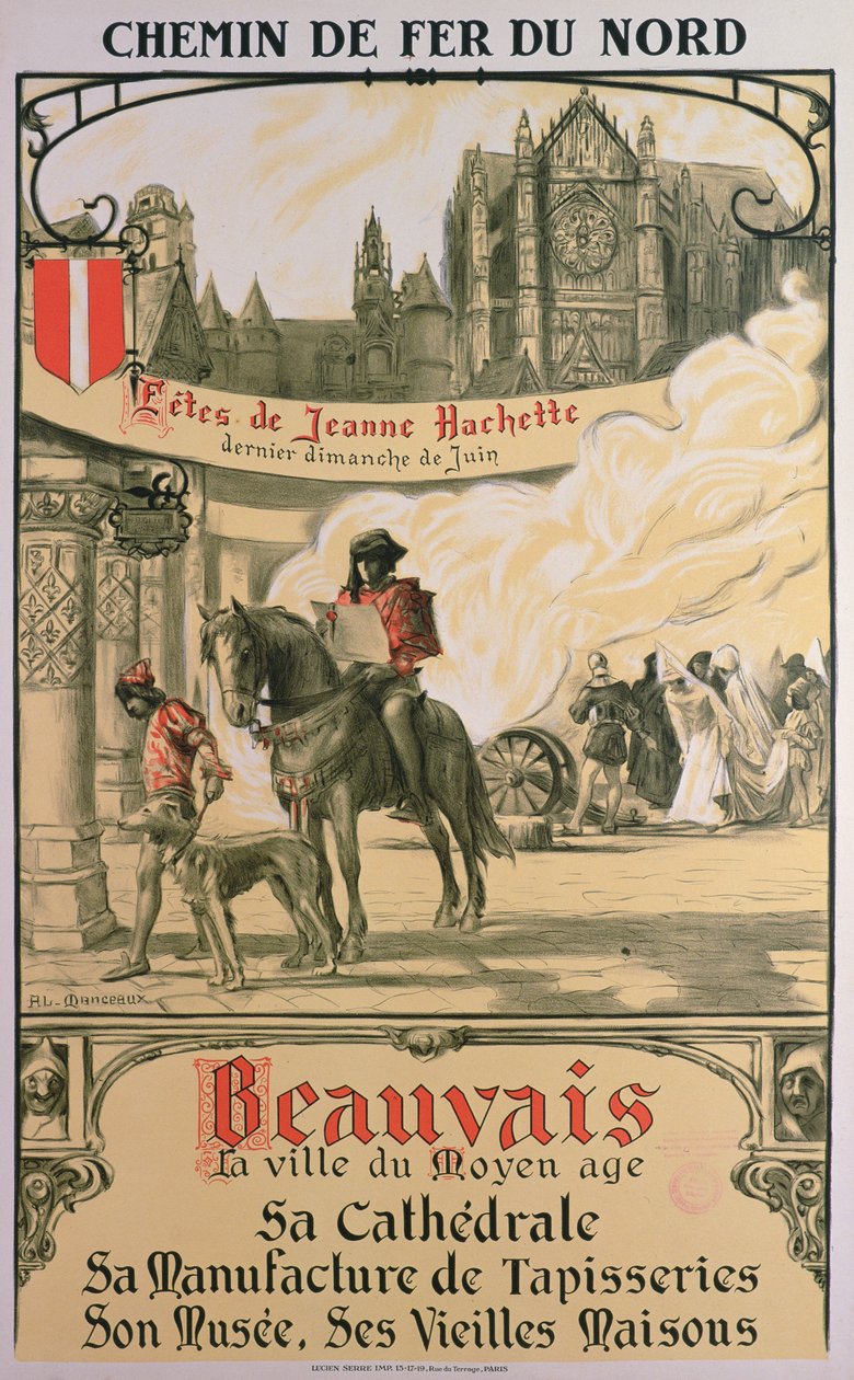 Beauvais- Orta Çağ Kasabası (renkli taş) by Louis Antoine Manceaux