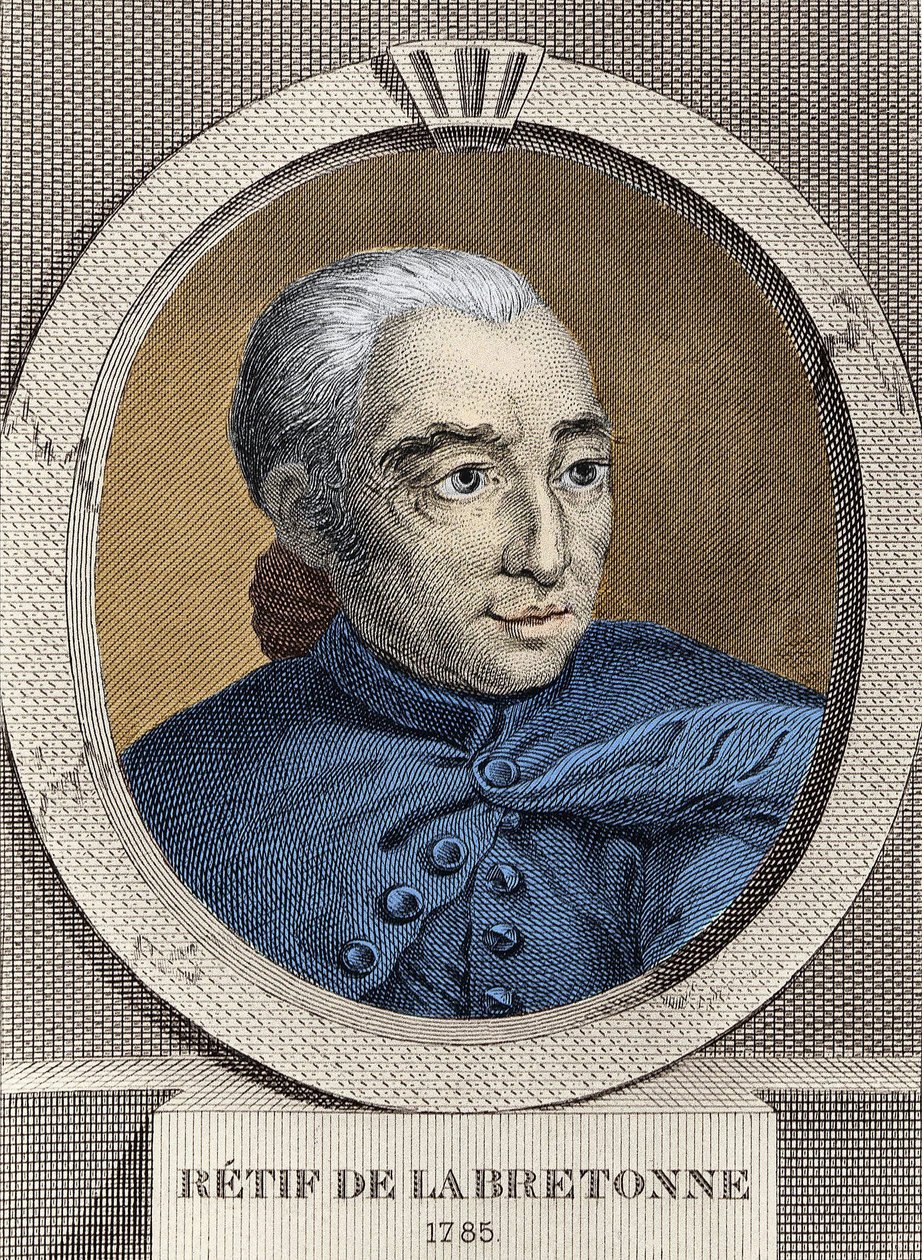 Restif de La Bretonne'un Portresi (1734-1806) - Binet tarafından, gravür by Louis (after) Binet
