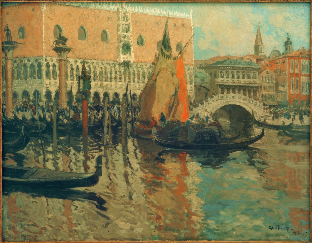 Venedik manzarası by Louis Abel Truchet