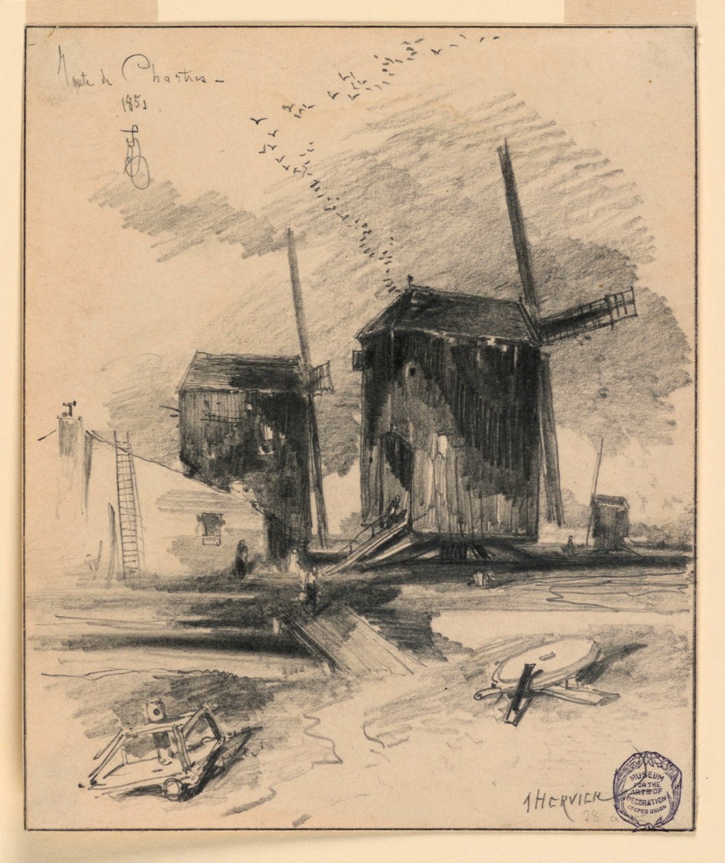 yel değirmenleri by Louis Adolphe Hervier