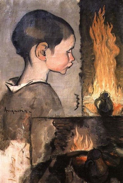 Bir çocuğun profili ve bir natürmort çalışması by Louis Anquetin