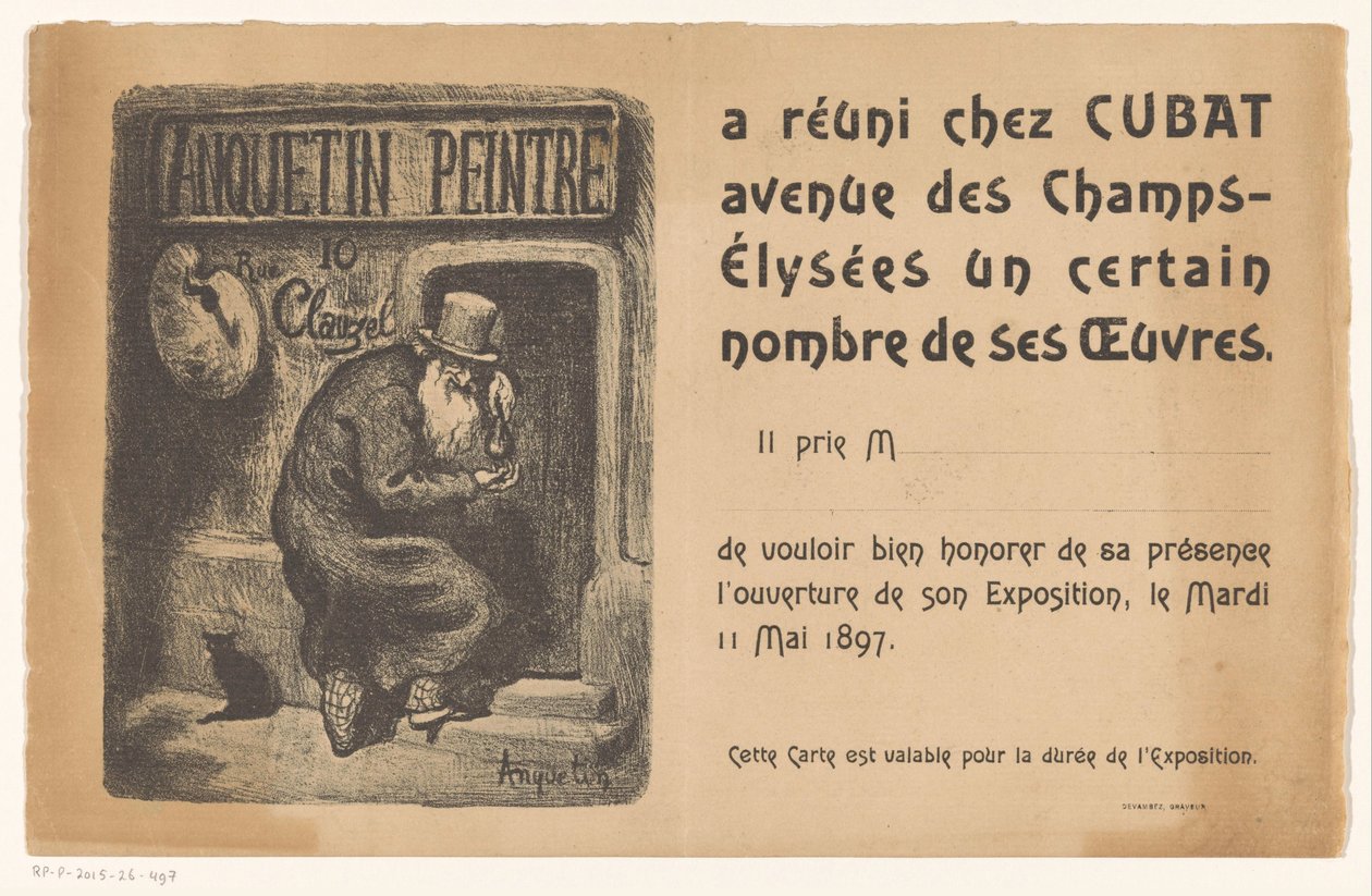 Louis Anquetin'in resim sergisine davet by Louis Anquetin