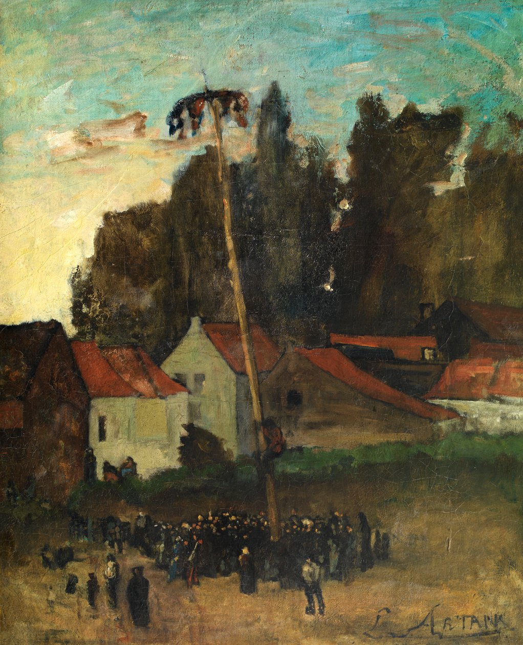 Direğe Tırmanmak (tuval üzerine yağlıboya) by Louis Artan de Saint Martin
