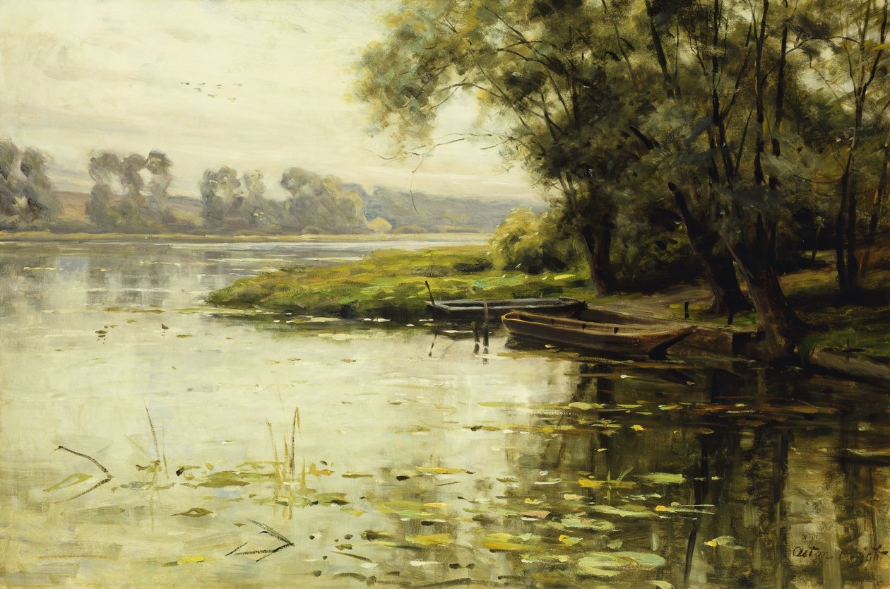 Nehir kıyısındaki çayır; La Prairie veya Bord de Fleuve by Louis Aston Knight