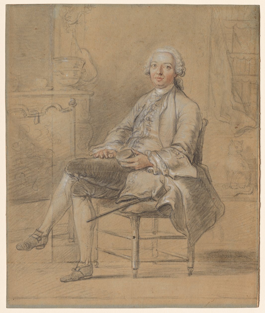 Enfiye Kutusu Tutan Oturan Adam, c. 1750-1760. by Louis Aubert