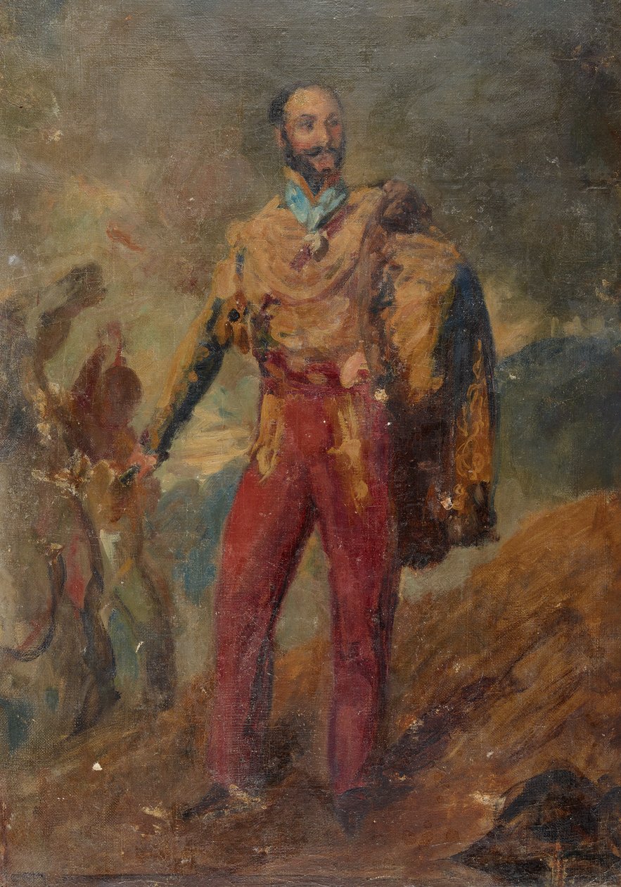 Ayakta duran bir memurun portre çizimi by Louis Auguste Baron de Schwiter