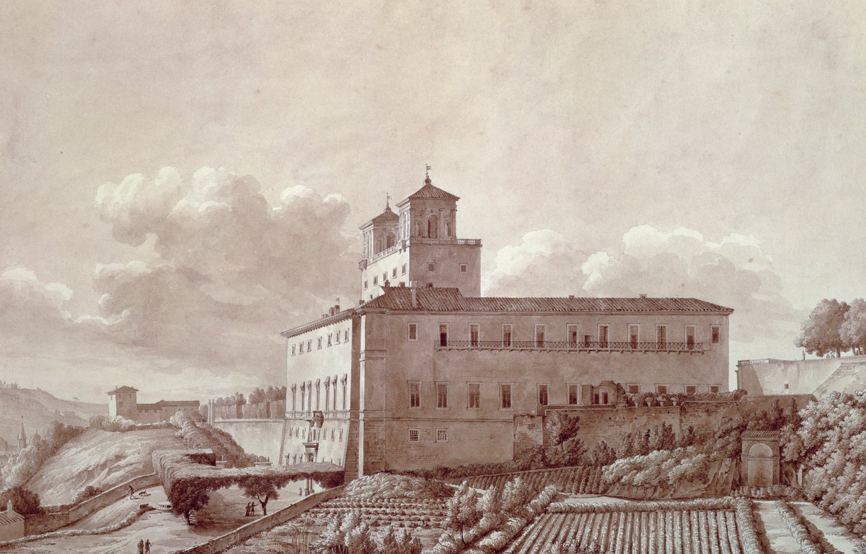 Roma'daki Pincian Tepesi'ndeki (Pincio) Villa Medici, Louis-Auguste Boileau (1812-1896), İtalya by Louis Auguste Boileau